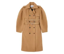Doppelreihiger Mantel mit Gürtel - Braun