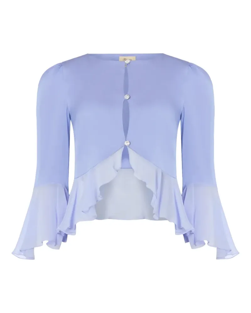 Temperley London Gerüschte Leilani Jacke aus Seidengemisch - Blau Blau