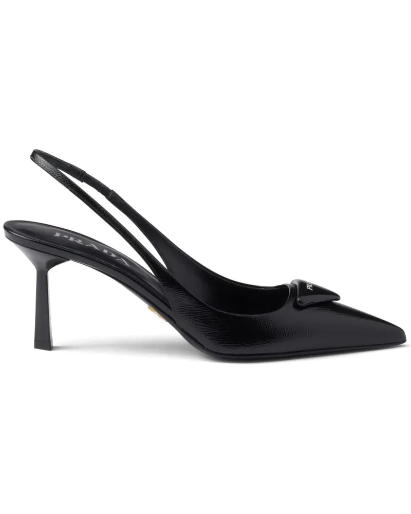 Prada Pumps mit Triangel-Logo 75mm Schwarz