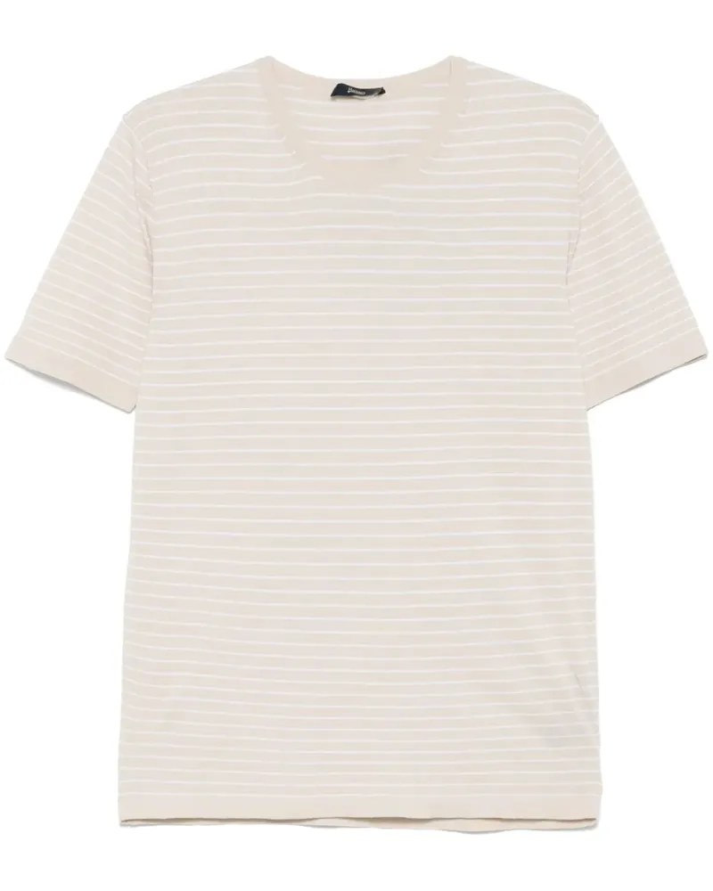 Herno Gestreiftes T-Shirt - Nude Nude