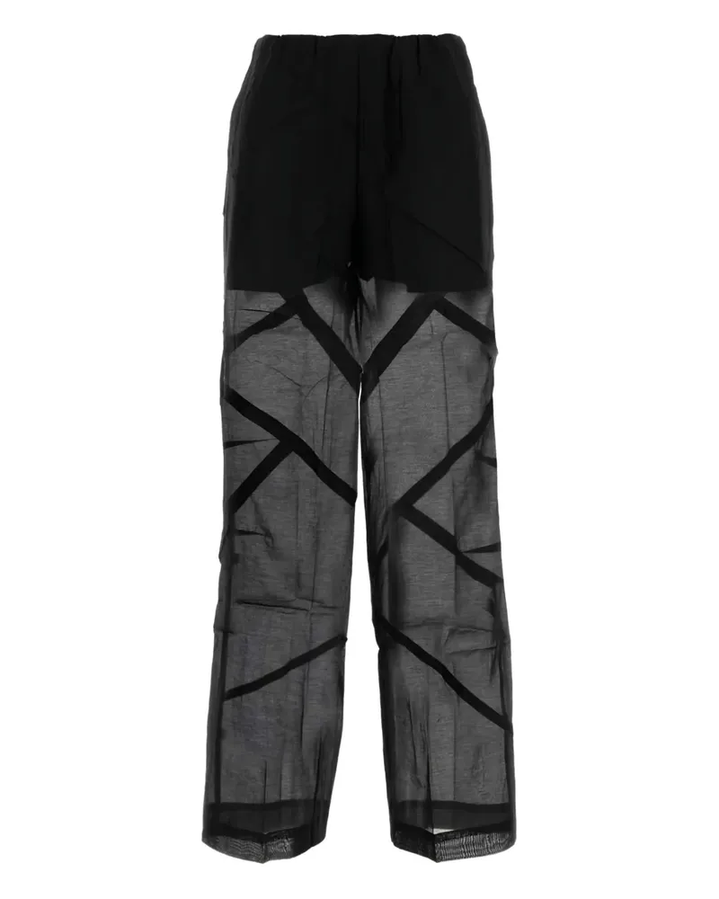 Co Weite Hose mit transparenten Einsätzen - Schwarz Schwarz