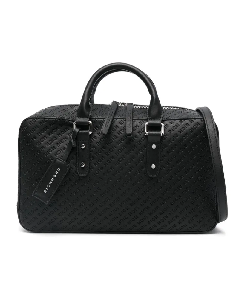 John Richmond Schultertasche mit Logo-Prägung - Schwarz Schwarz