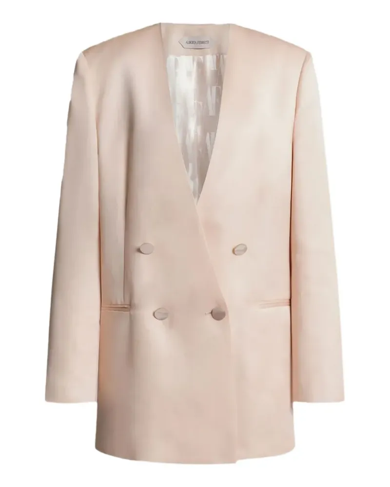 Alberta Ferretti double-breasted V-neck blazer - Nude Nude
