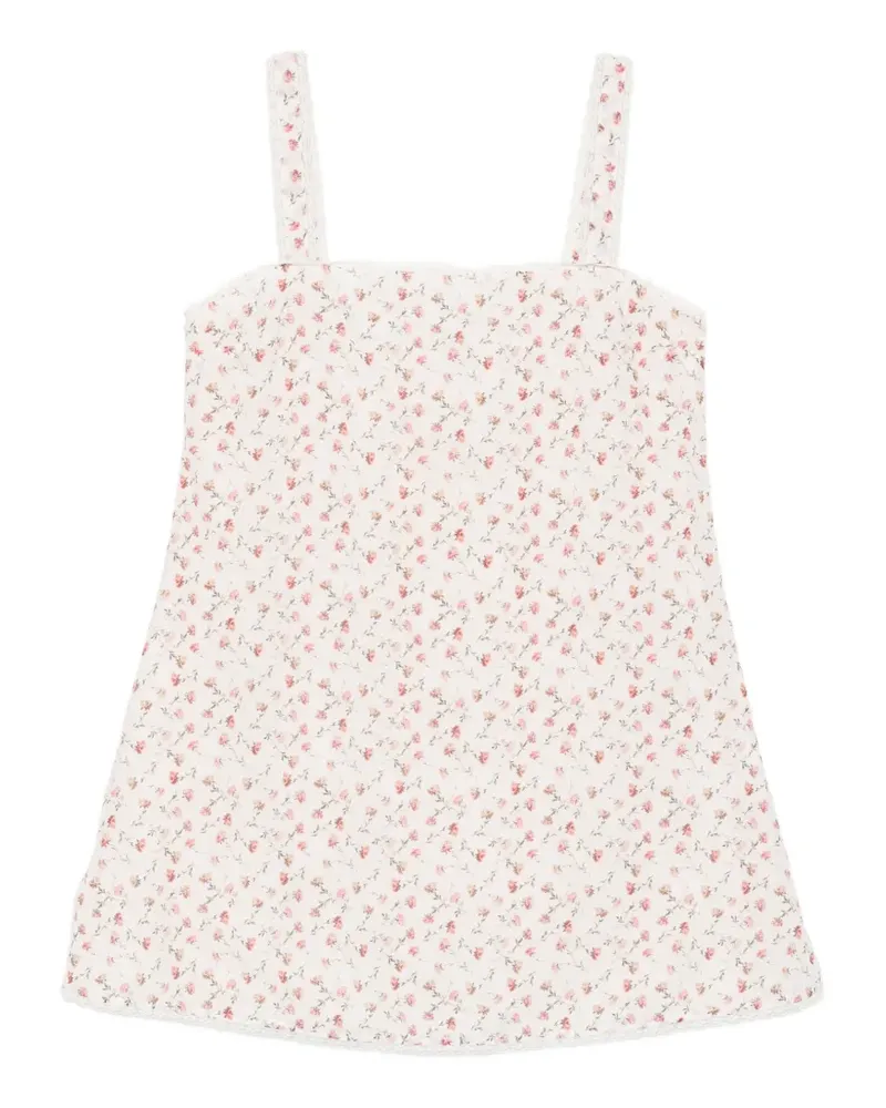 Posse Charlotte floral-print cotton mini dress - Nude Nude