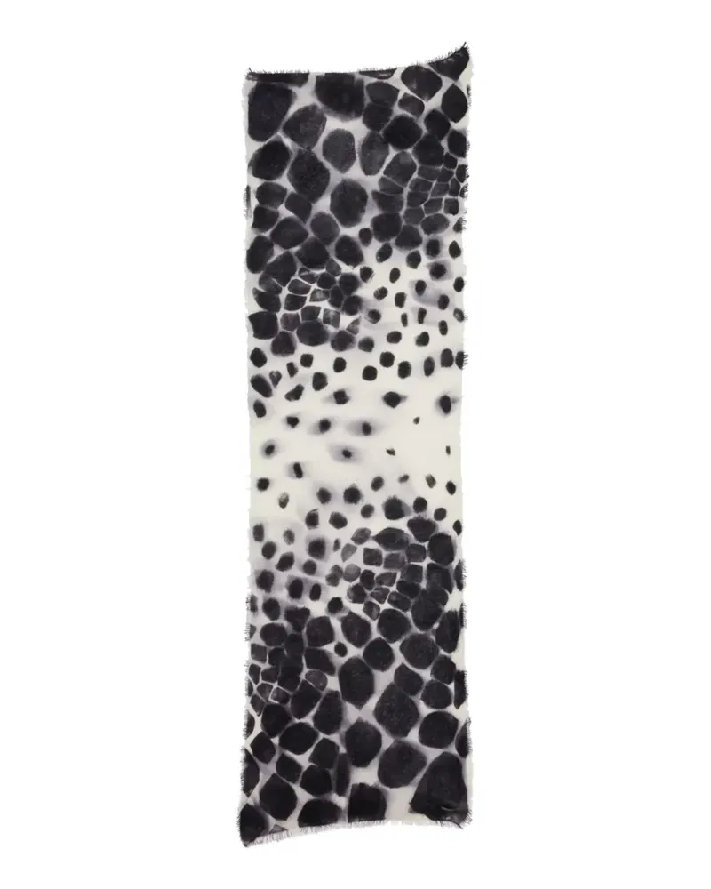 Faliero Sarti Schal mit Animal-Print - Weiß Weiß
