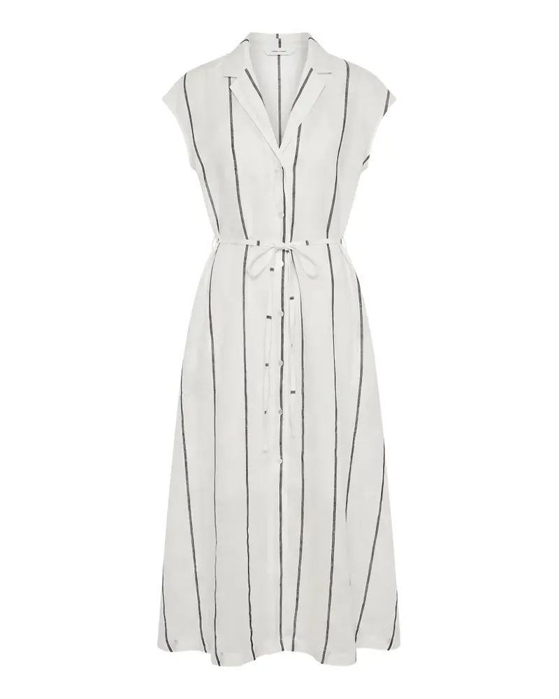 MEIMEIJ striped belted midi dress - Weiß Weiß