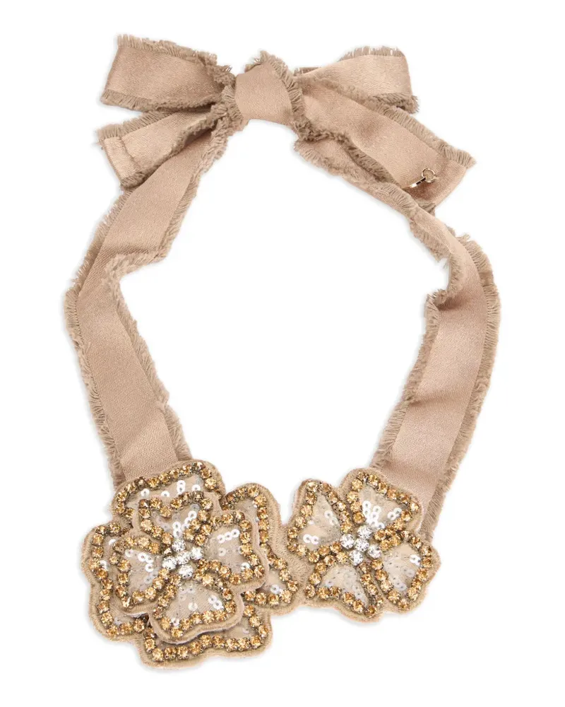 Valentino Garavani Halskette mit Blumendetail - Nude Nude