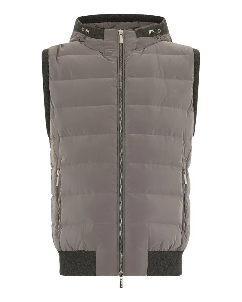 MOORER quilted waistcoat - Nude Nude