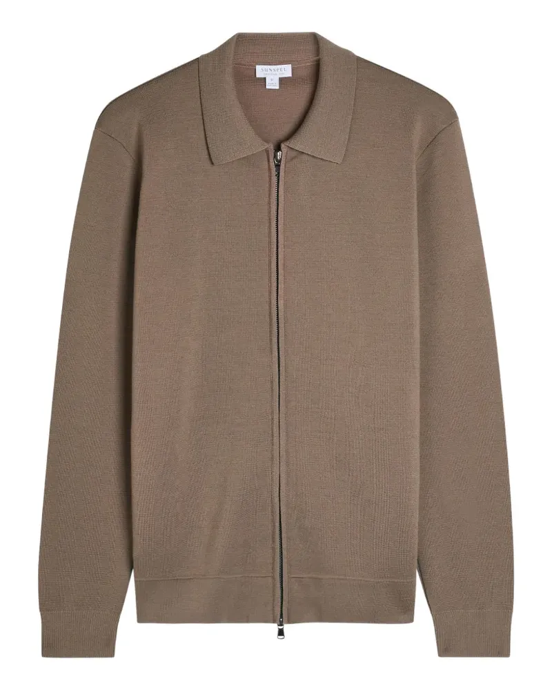 Sunspel zip-collared jacket - Nude Nude