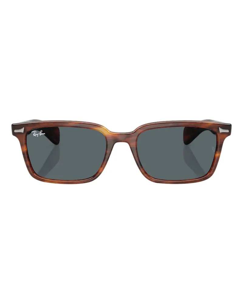 Ray Ban Brunel Sonnenbrille mit rechteckigem Gestell in Schildpattoptik - Braun Braun