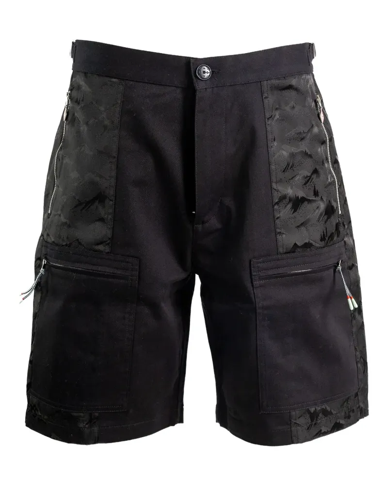 Casablanca Paris Cargo-Shorts mit Gebirgs-Print - Schwarz Schwarz