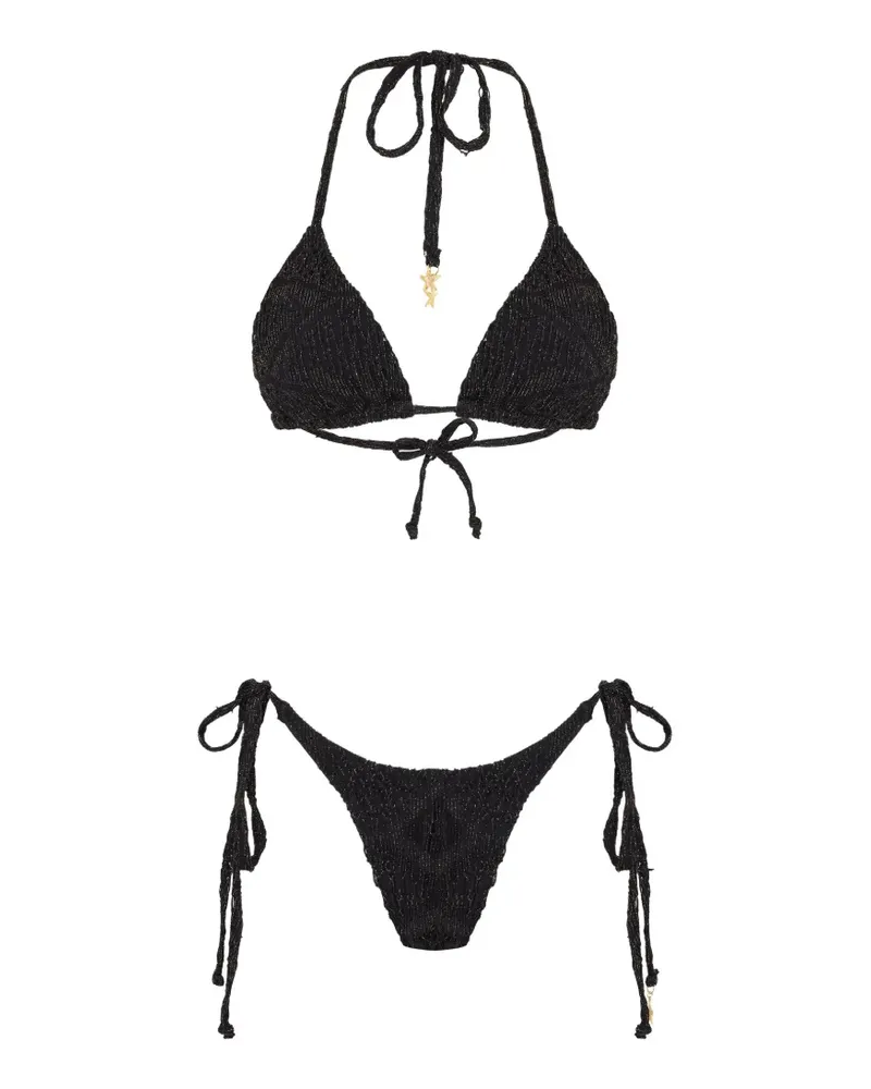 Amir Slama x Jade Picon Bikini mit Schleifenverschluss - Schwarz Schwarz
