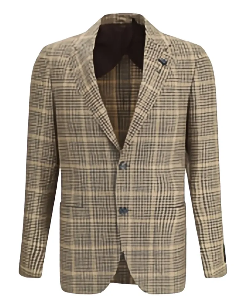 LARDINI Karierter Blazer mit zwei Knöpfen - Nude Nude