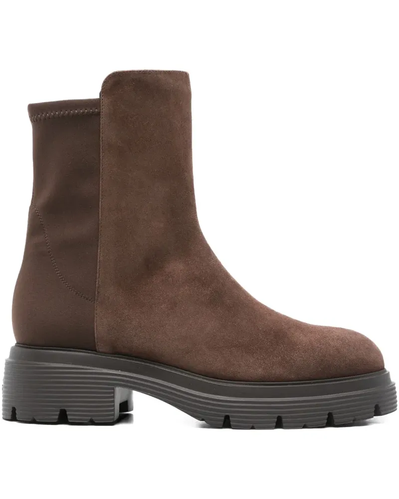 Stuart Weitzman Plateau-Stiefel aus Wildleder - Braun Braun
