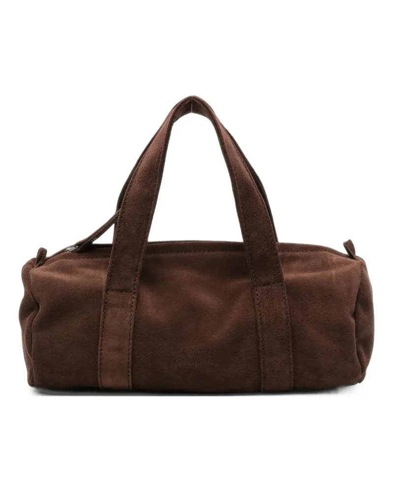 GIMAGUAS mini Claudia suede barrel tote bag - Braun Braun