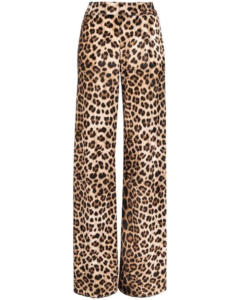 Philipp Plein Schlaghose mit Leoparden-Print Braun