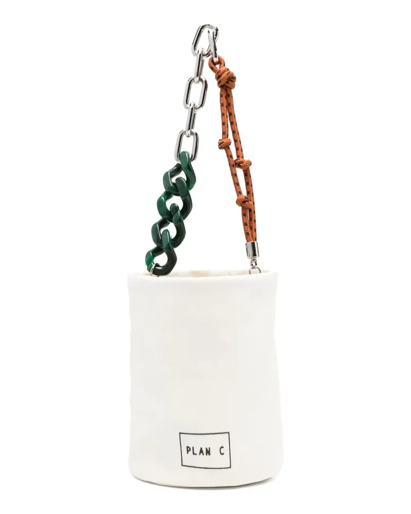 PLAN C Beuteltasche mit Logo - Weiß Weiß