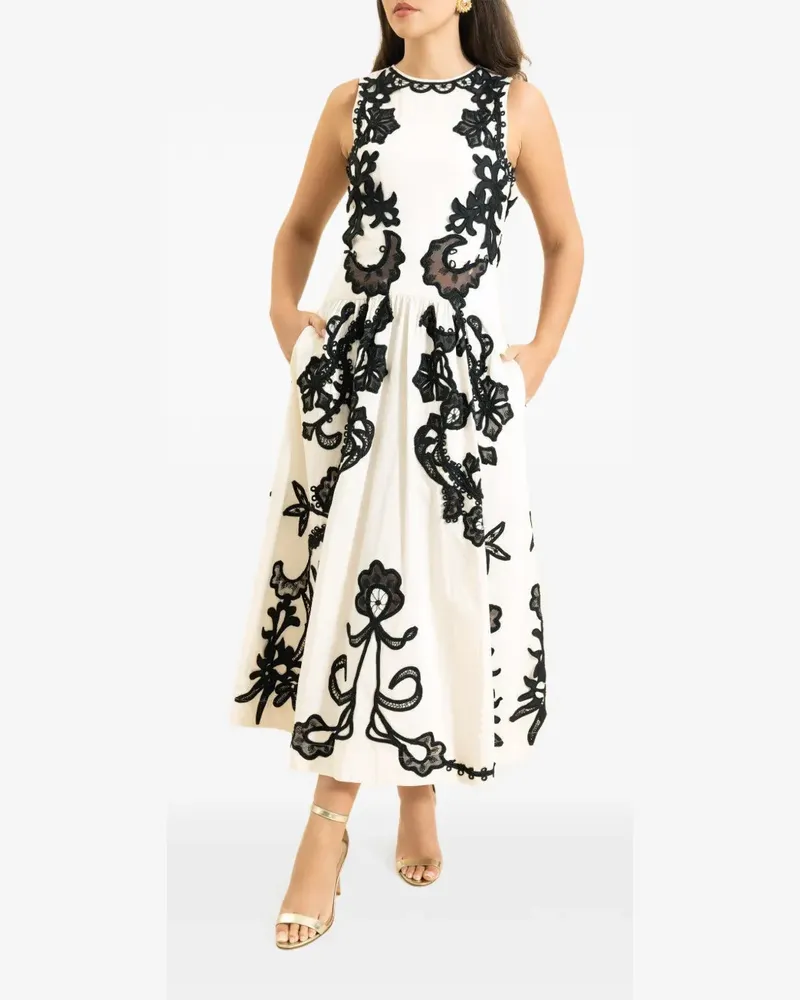 Ulla Johnson embroidered midi dress - Weiß Weiß