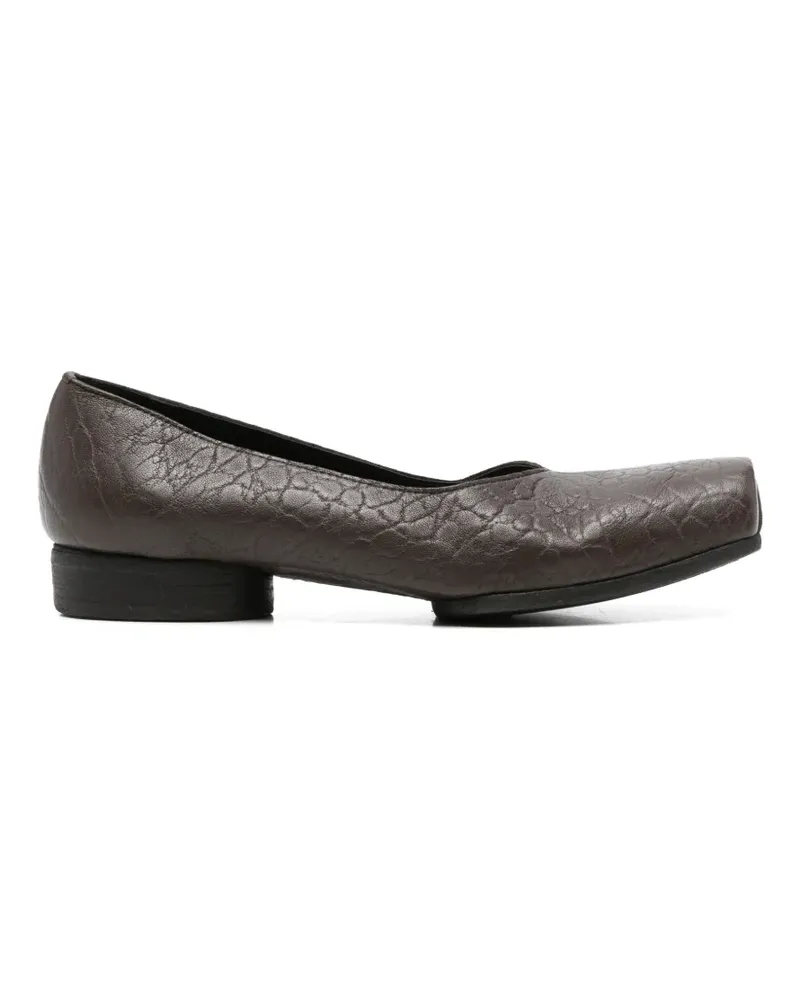 Uma Wang crinkled-effect square-toe pumps - Braun Braun