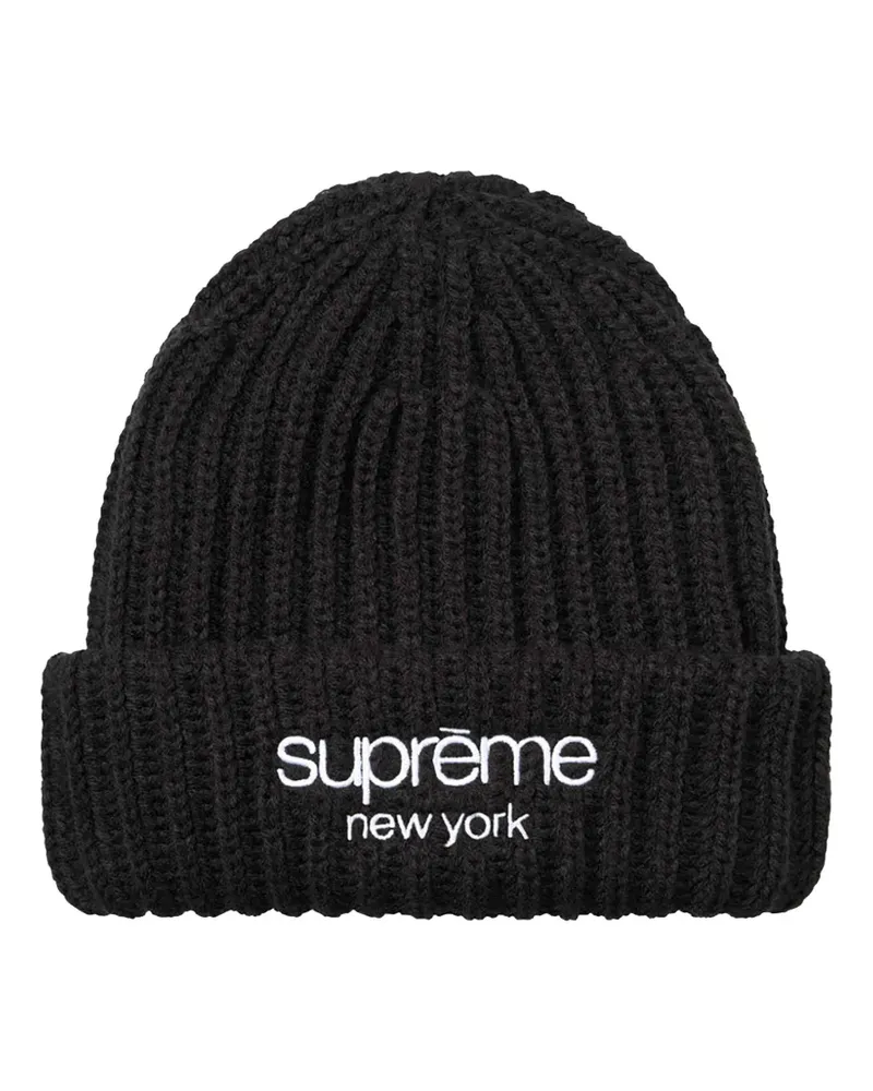 Supreme Being Grob gerippte Beanie mit Logo - Schwarz Schwarz