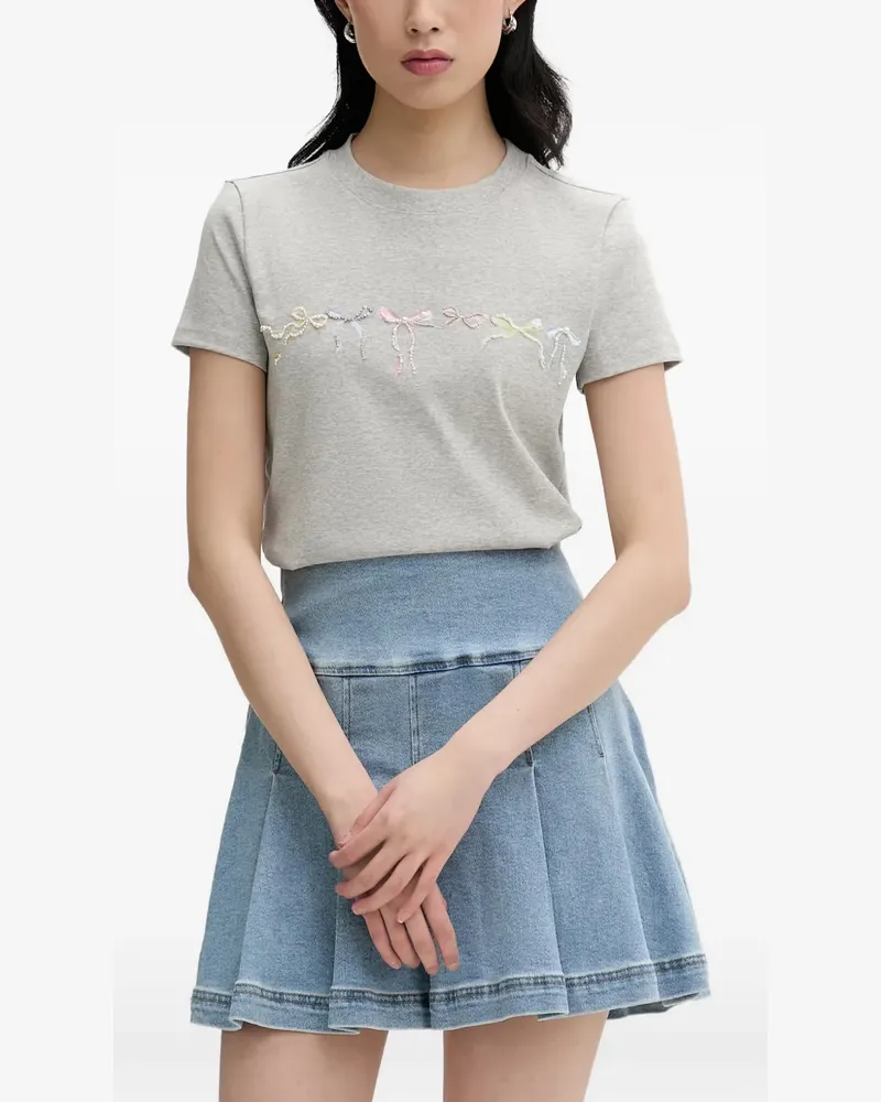 Miss Sixty bow-embellished T-shirt - Grau Grau