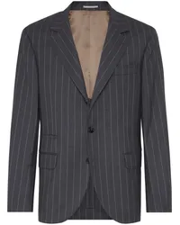 Brunello Cucinelli Gestreifter Blazer Grau