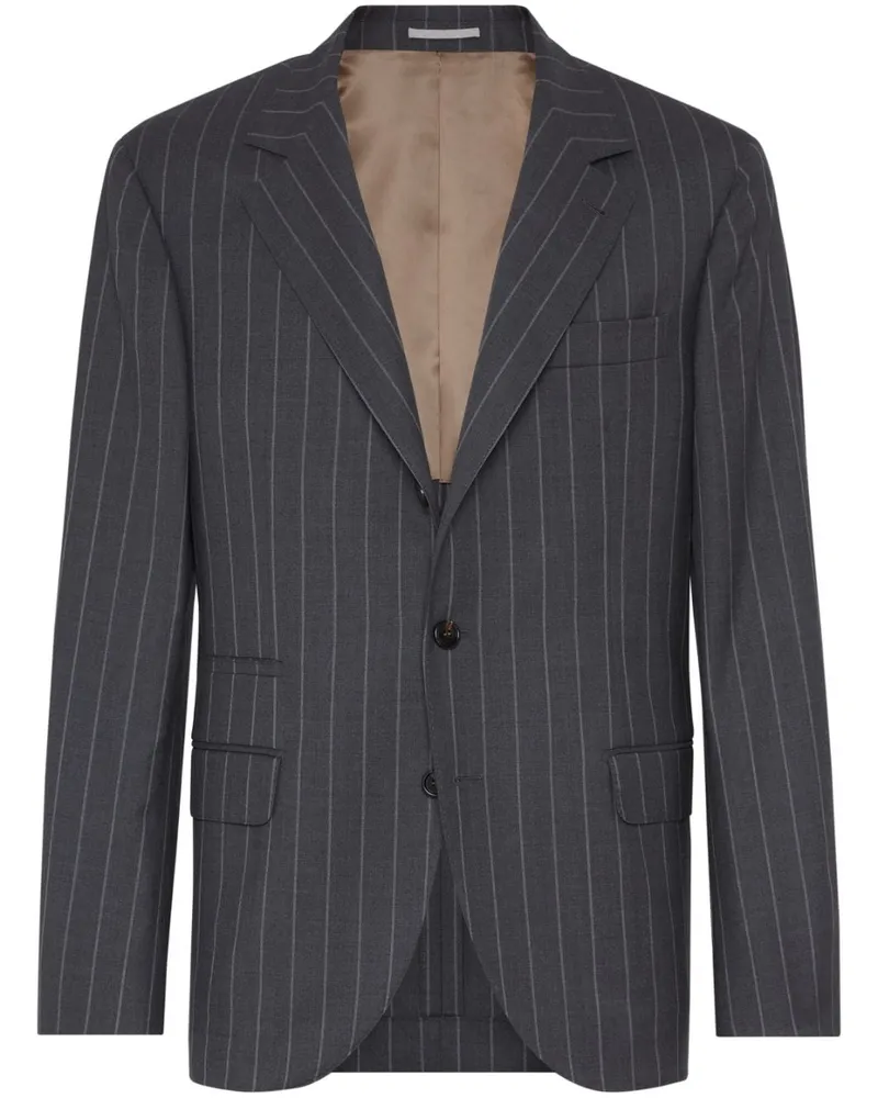 Brunello Cucinelli Gestreifter Blazer - Grau Grau