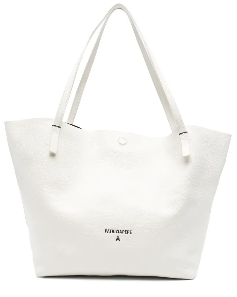 Patrizia Pepe Tote Bag aus gehämmertem Leder - Weiß Weiß