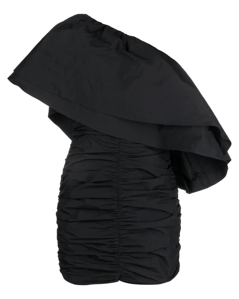 ROTATE Birger Christensen Taft One-Shoulder-Minikleid - Schwarz Schwarz
