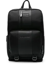 Piquadro Laptop-Rucksack aus Leder 15,6 Zoll Schwarz