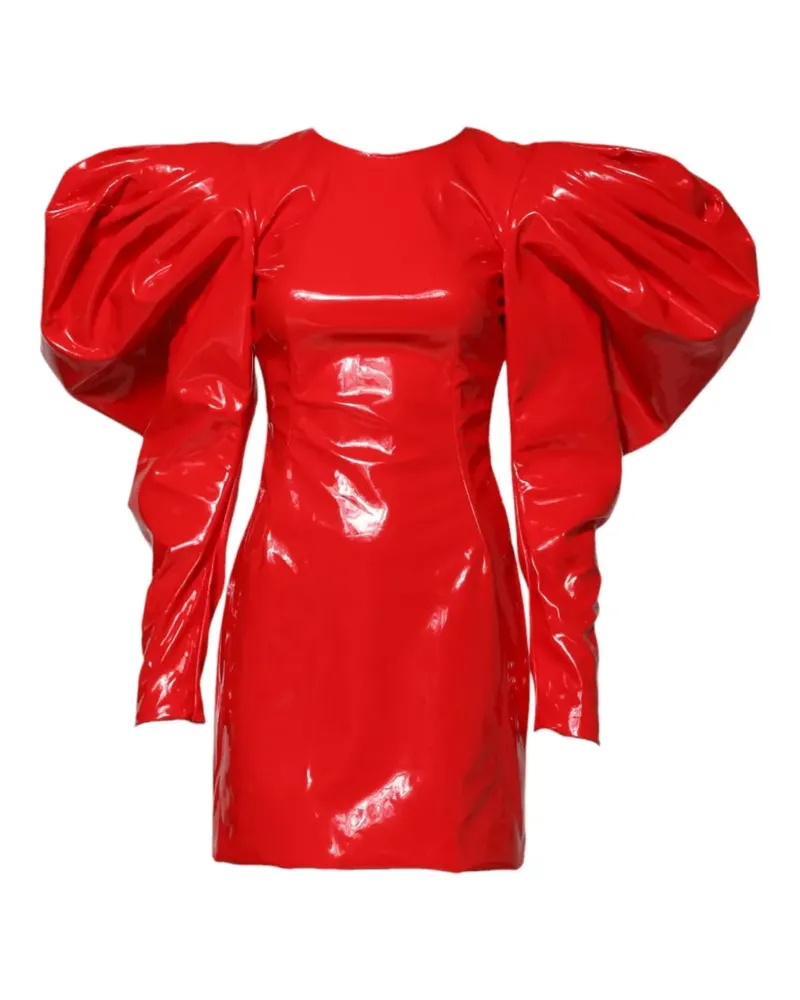 Dolce & Gabbana Lackiertes Minikleid mit Puffärmeln - Rot Rot
