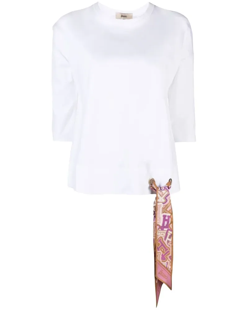 Herno T-Shirt mit Schaldetail - Weiß Weiß