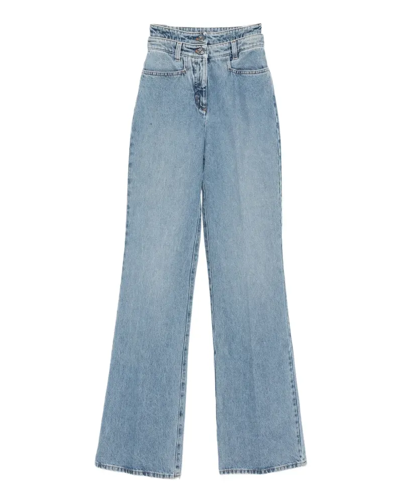 N° 21 double-waistband straight-leg jeans - Blau Blau