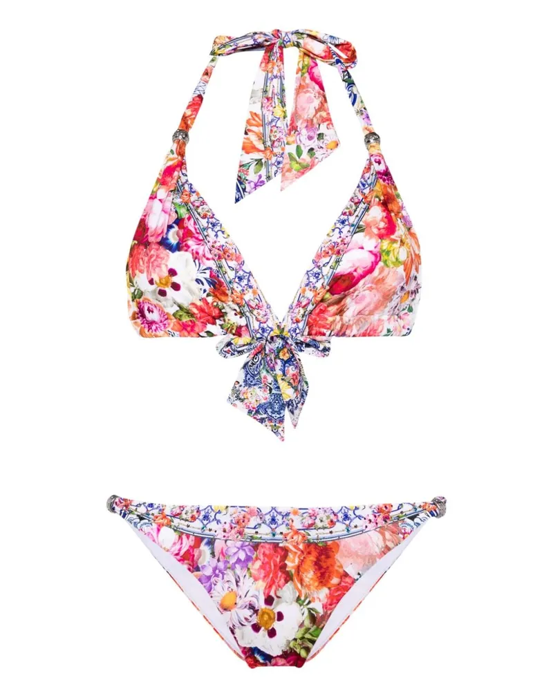 Camilla Dutch is Life Bikini mit Blumen-Print Weiß