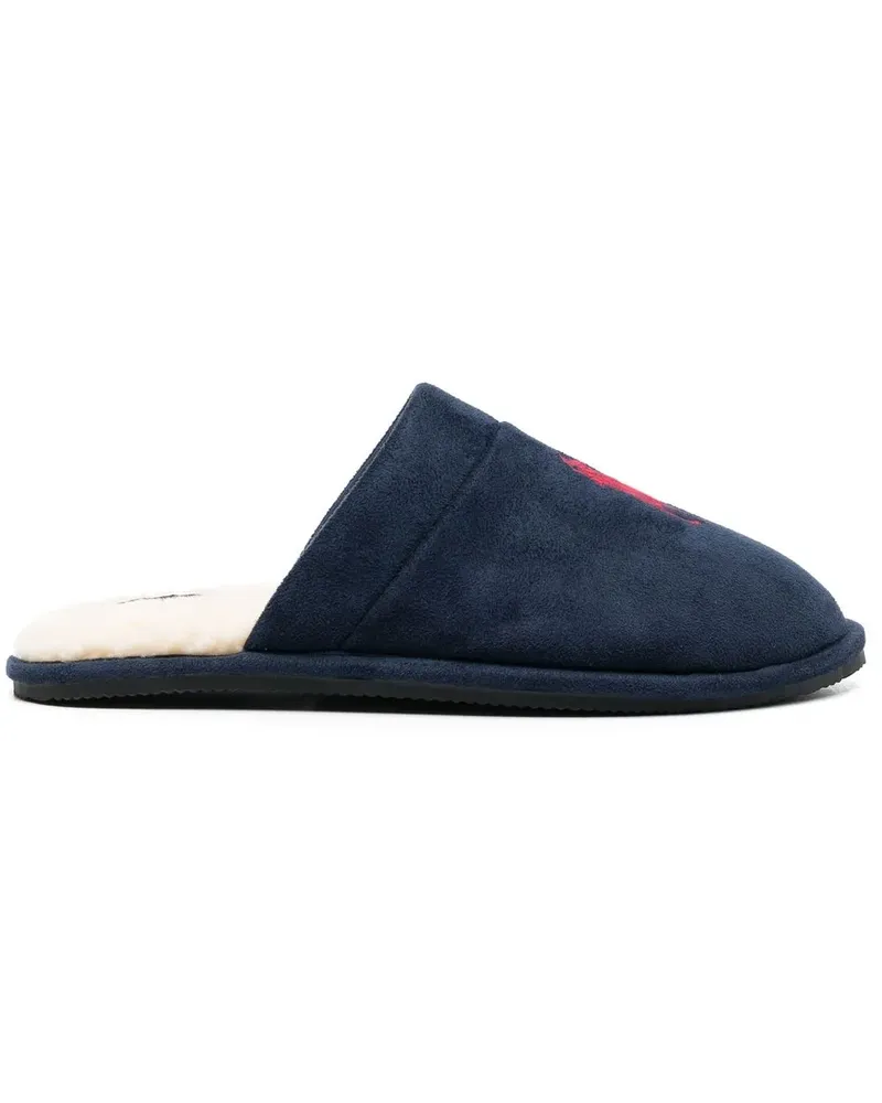 Ralph Lauren Slipper mit Logo-Stickerei - Blau Blau