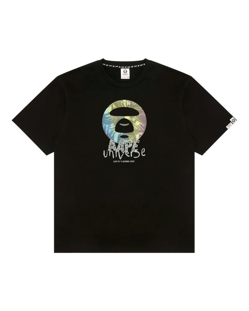 BAPE AAPEUNVS Moonface T-Shirt mit grafischem Print - Schwarz Schwarz