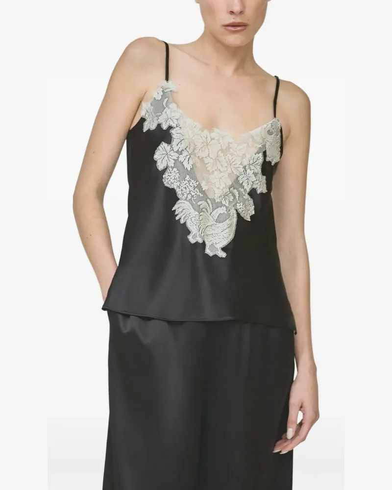 Rosie Assoulin Chicken-lace tank top - Schwarz Schwarz