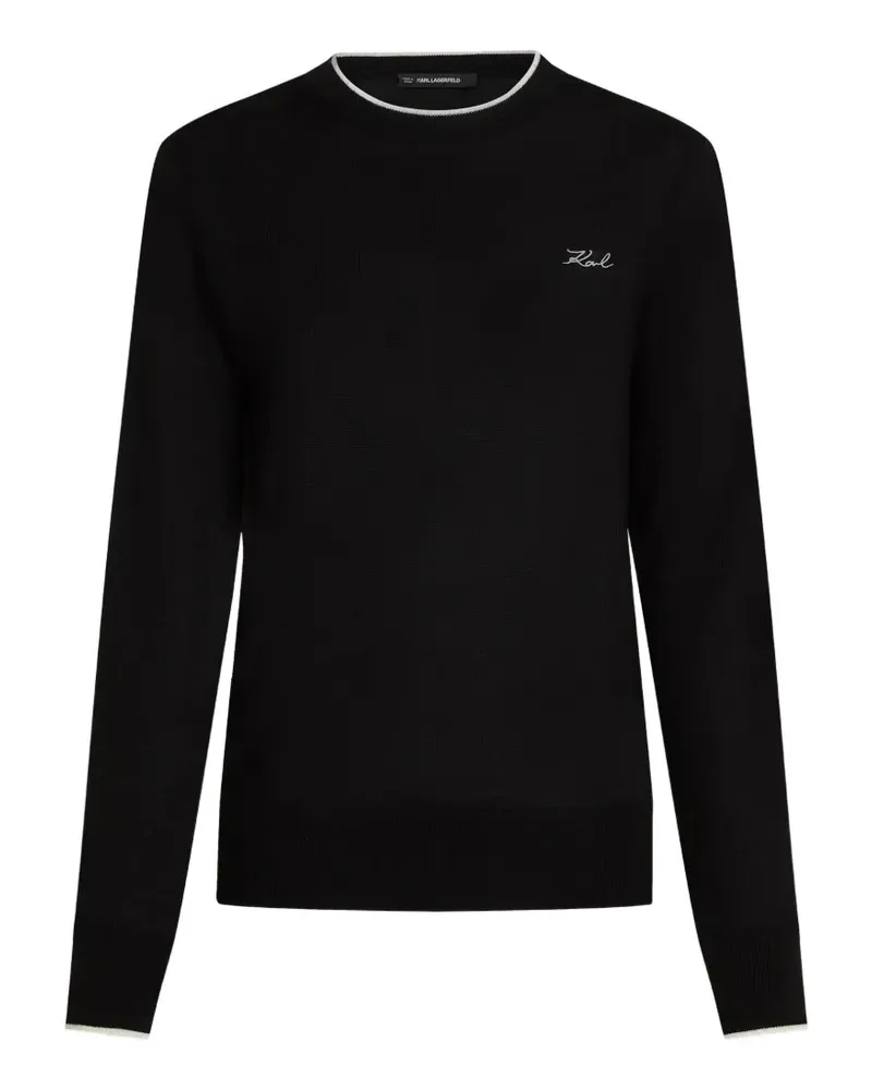 Karl Lagerfeld Pullover aus Merinowolle - Schwarz Schwarz