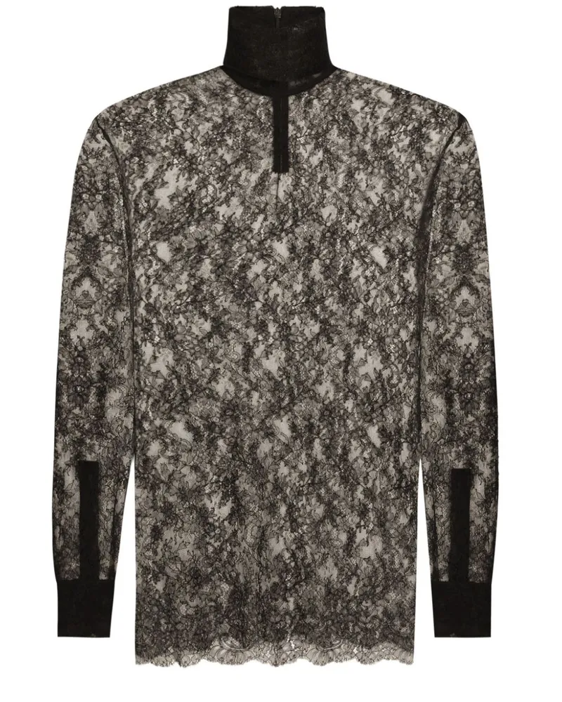Dolce & Gabbana Hemd aus Spitze - Schwarz Schwarz
