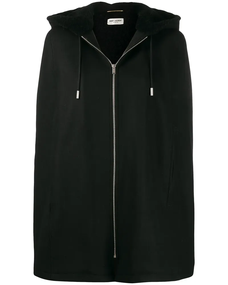 Saint Laurent Cape mit Kapuze - Schwarz Schwarz