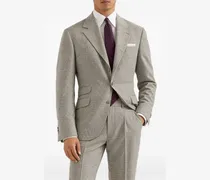 checked single-breasted suit - Nude