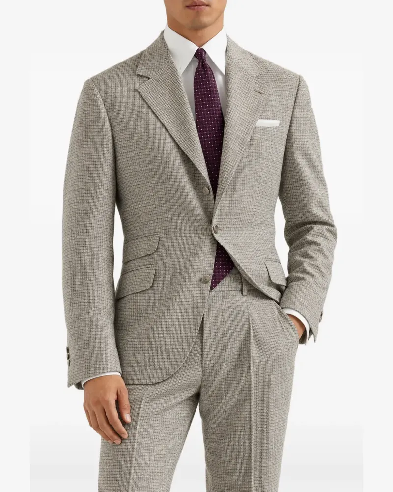 Brunello Cucinelli checked single-breasted suit - Nude Nude