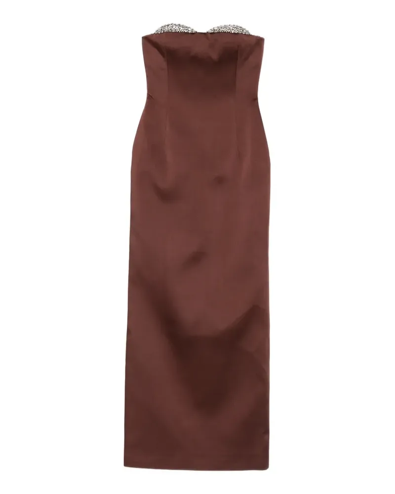 The New Arrivals Ilkyaz Ozel Noélie crystal-embellished strapless dress - Braun Braun