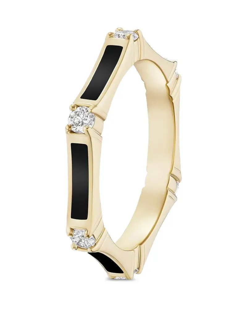 Melissa Kaye 18kt Black Honey Gelbgoldring mit Diamanten Gold