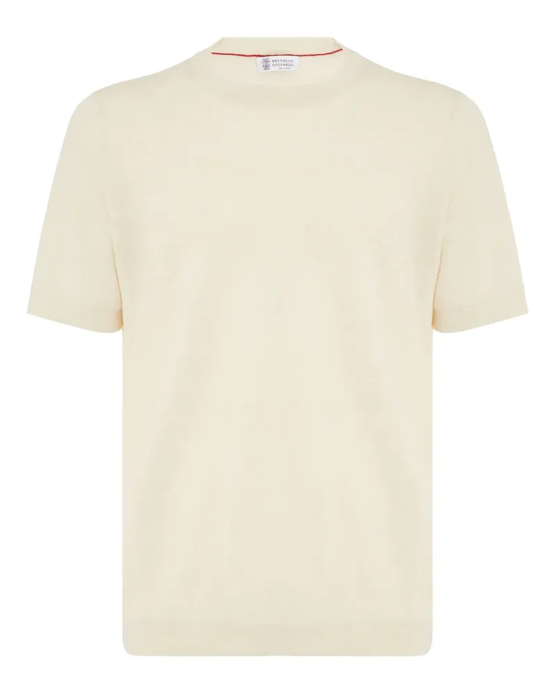 Brunello Cucinelli Gestricktes T-Shirt - Nude Nude
