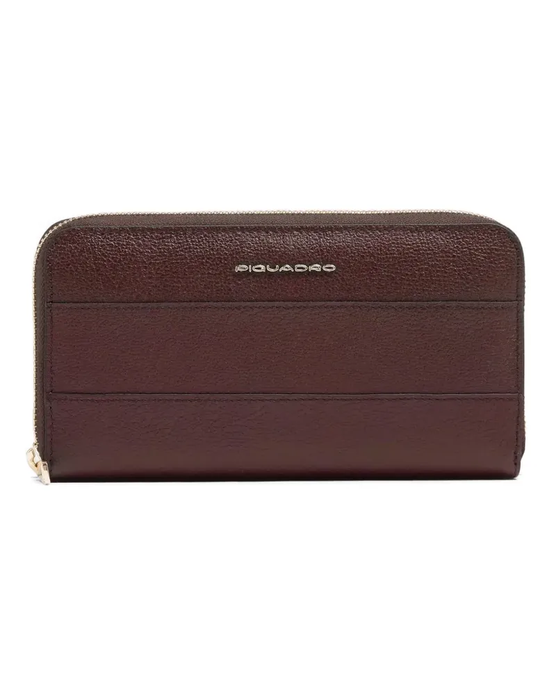 Piquadro logo-appliqué leather wallet - Braun Braun