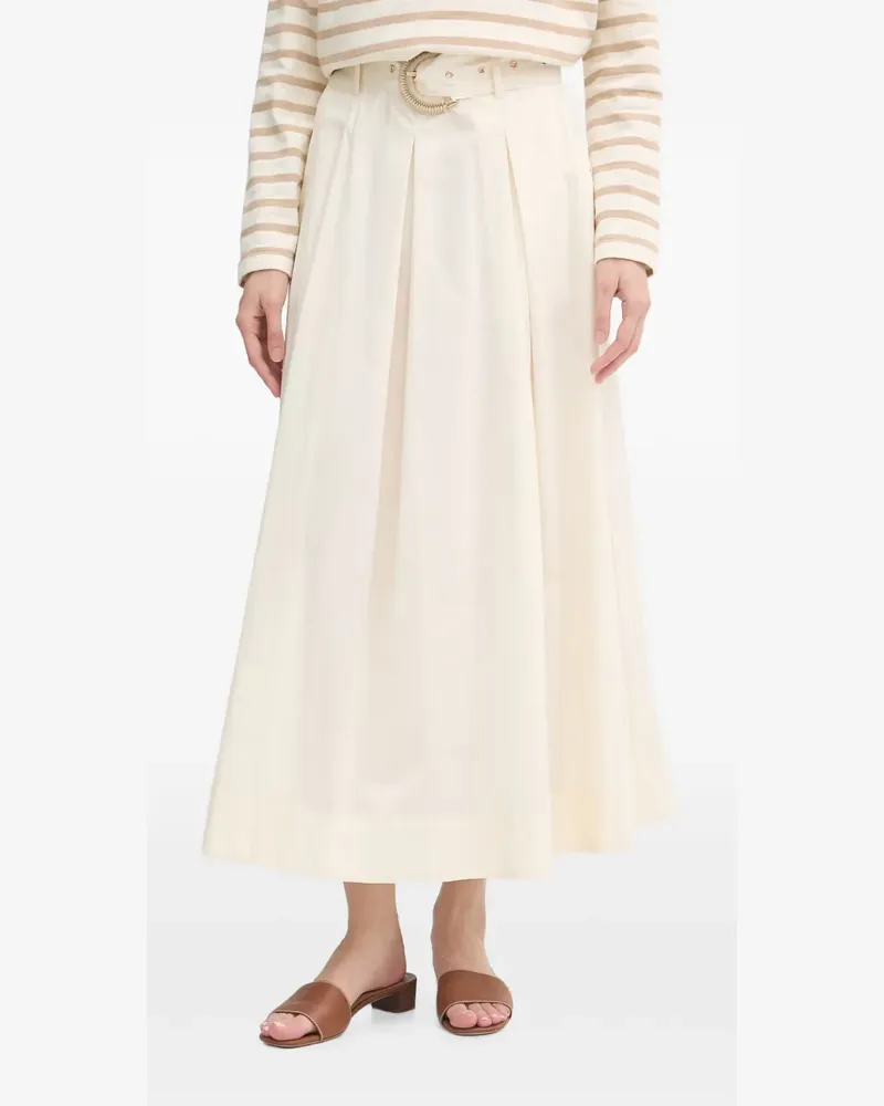 Gaudi belted pleated skirt - Nude Nude