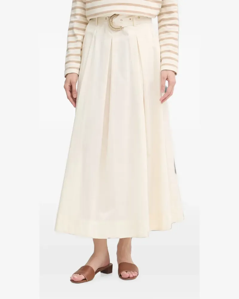 Gaudi belted pleated skirt - Nude Nude