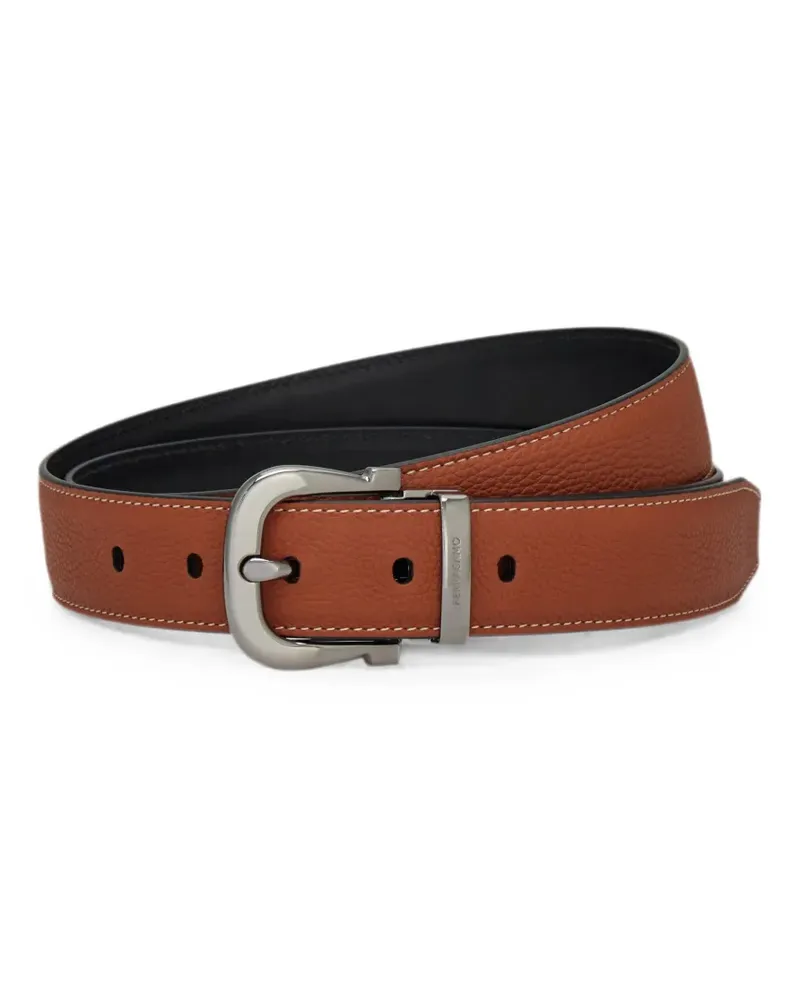 Ferragamo Gancini reversible leather belt - Nude Nude