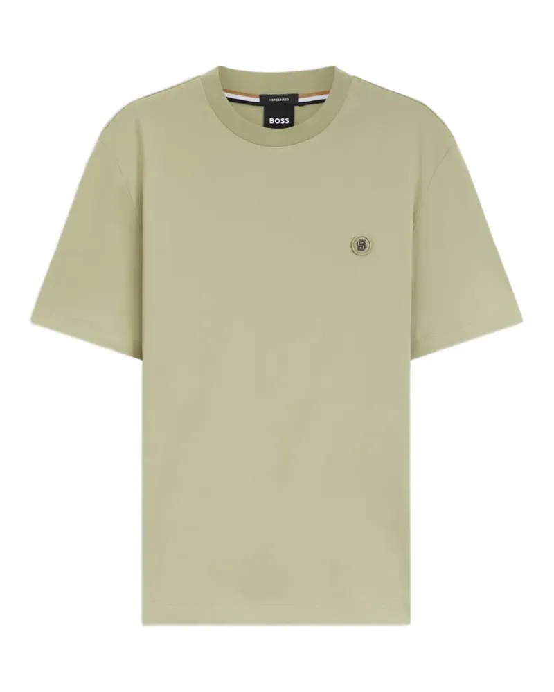 HUGO BOSS Double B T-Shirt mit Monogramm-Patch - Grün Grün